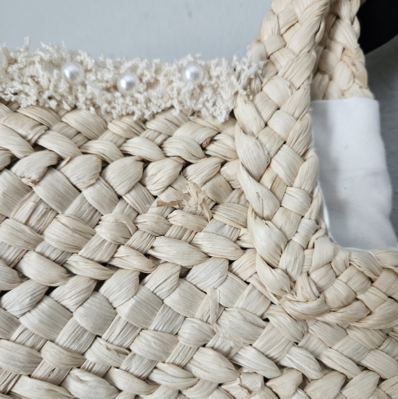 NWT Eden Bride Tote Natural Basket Weave Wedding - Picture 4 of 8